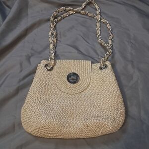 NWOT Kim Rogers Cream Vintage  Woven Shoulder Bag New Without tags